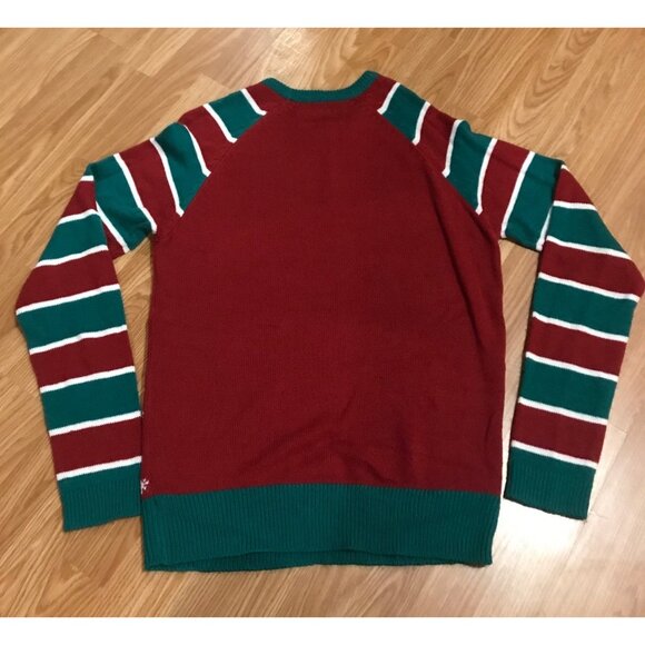 Amnesia L/G Merry Christmas Ya Filthy Animal Knit Ugly Christmas Sweater Striped - Picture 6 of 8